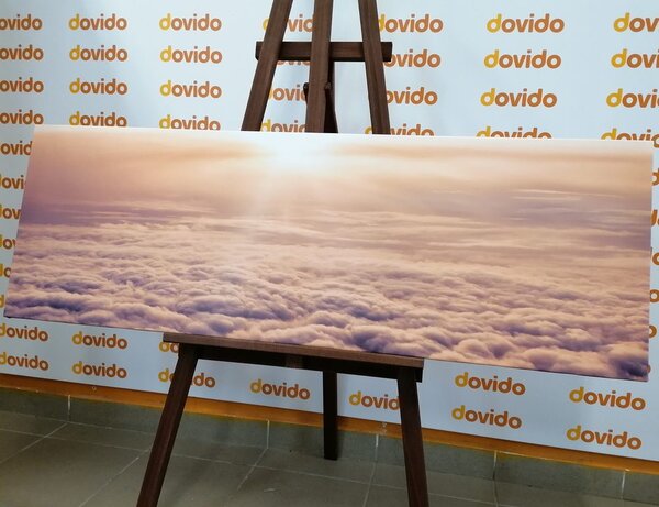 Quadro su tela – Tramonto dalla finestra dell'aereo