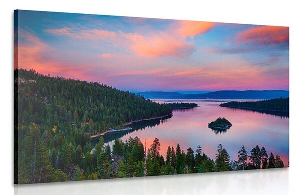 Stampa su tela – Lago al tramonto