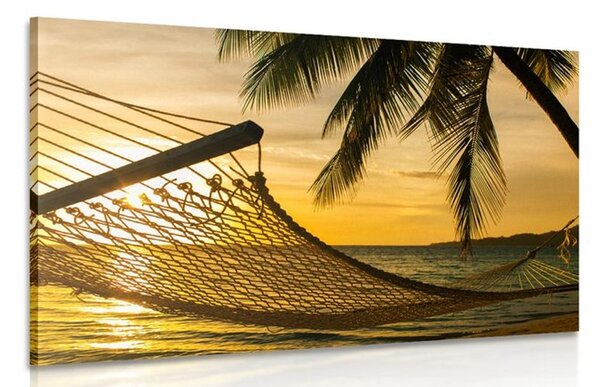 Quadro su tela – Amaca sulla spiaggia