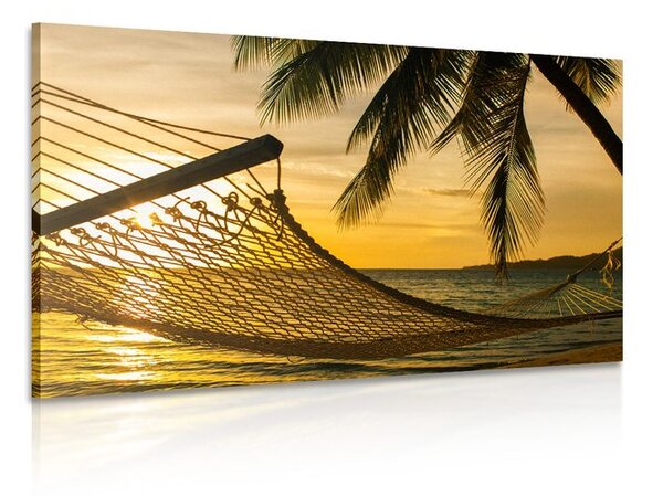 Quadro su tela – Amaca sulla spiaggia