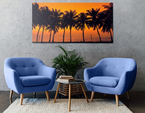 Stampa su tela – Tramonto sulle palme