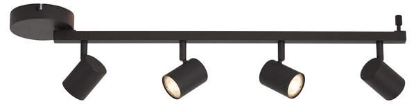 Faretto da soffitto moderno nero a 4 luci GU10 50mm con retroilluminazione e interruttore a 3 posizioni - Back Up