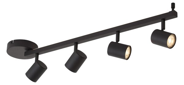 Faretto da soffitto moderno nero a 4 luci GU10 50mm con retroilluminazione e interruttore a 3 posizioni - Back Up