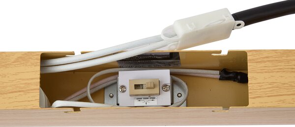 Plafoniera moderna legno ocra con LED integrato dimmerabile a 3 fasi 2700-4000K con interruttore DIP - Keane