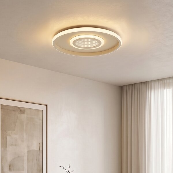Plafoniera moderna bianca con LED integrato e interruttore a 3 vie - Frini