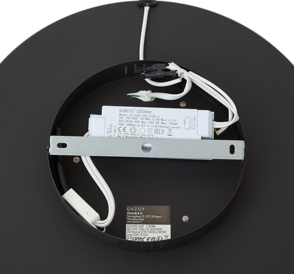 Plafoniera moderna nera con LED integrato e interruttore a 3 vie - Frini