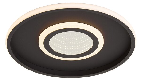 Plafoniera moderna nera con LED integrato e interruttore a 3 vie - Frini