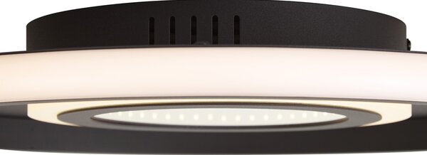 Plafoniera moderna nera con LED integrato e interruttore a 3 vie - Frini