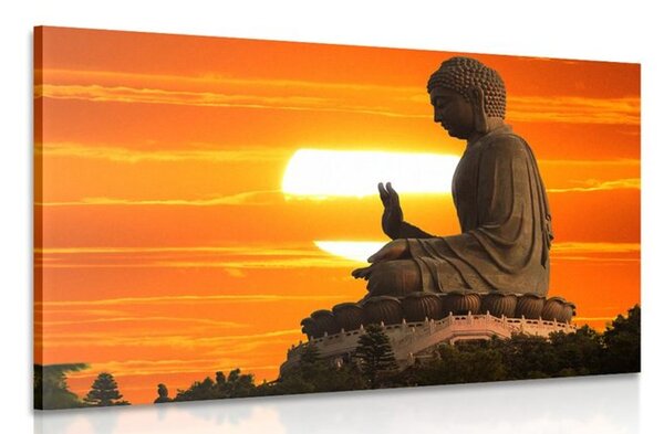 Quadro su tela – Statua di Buddha al tramonto