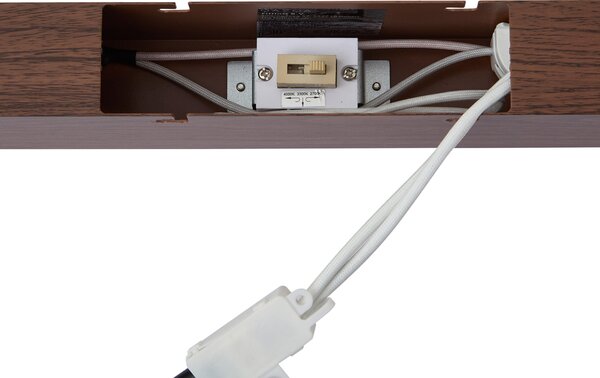 Plafoniera moderna effetto legno noce con LED integrato, dimmerabile a 3 livelli e selettore DIP (2700-4000K) - Keane