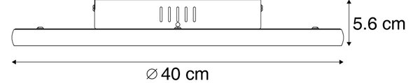 Plafoniera moderna nera con LED integrato e interruttore a 3 vie - Frini