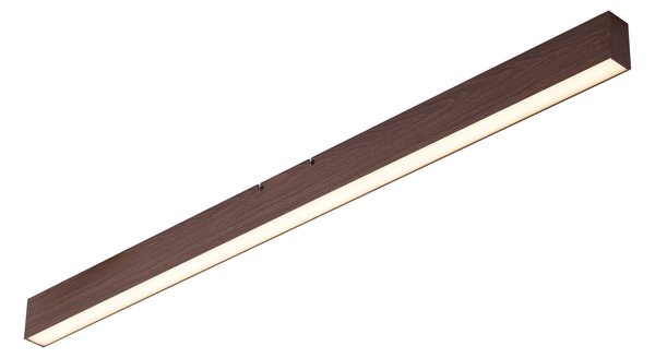 Plafoniera moderna effetto legno noce con LED integrato, dimmerabile a 3 livelli e selettore DIP (2700-4000K) - Keane
