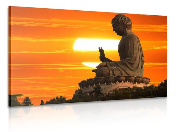 Quadro su tela – Statua di Buddha al tramonto