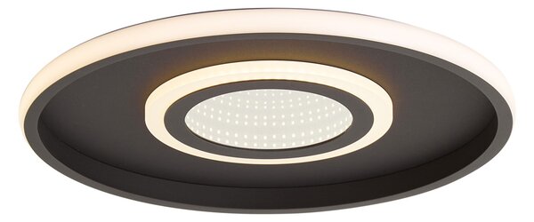 Plafoniera moderna nera con LED integrato e interruttore a 3 vie - Frini