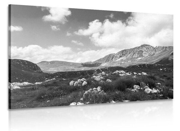 Stampa su tela – Valle in Montenegro in bianco e nero