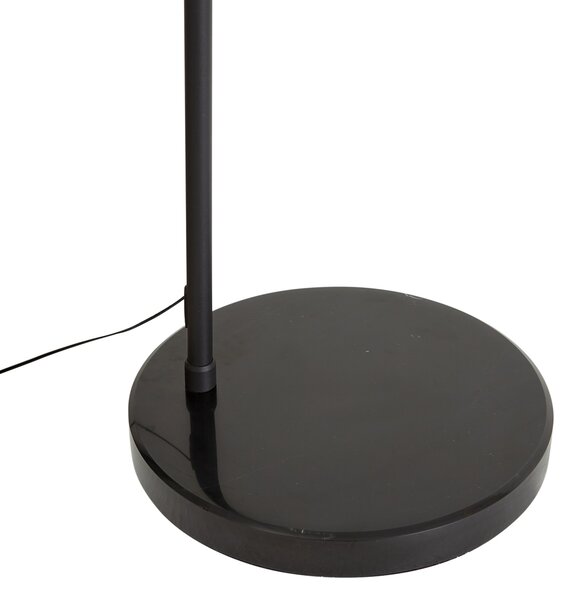 Lampada da terra ad arco di design nera con LED dimmerabile a 3 livelli - Anello