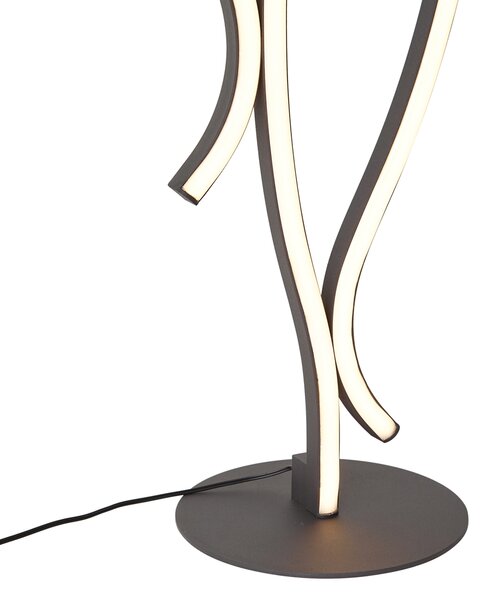 Lampada da terra di design nera con LED dimmerabile - Ying