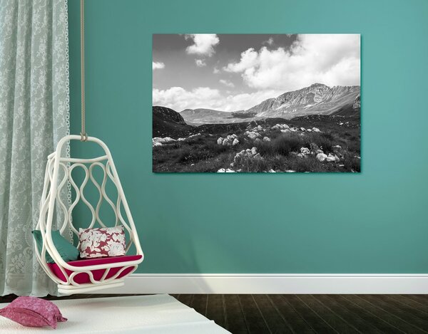 Stampa su tela – Valle in Montenegro in bianco e nero