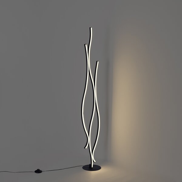 Lampada da terra di design nera con LED dimmerabile - Ying