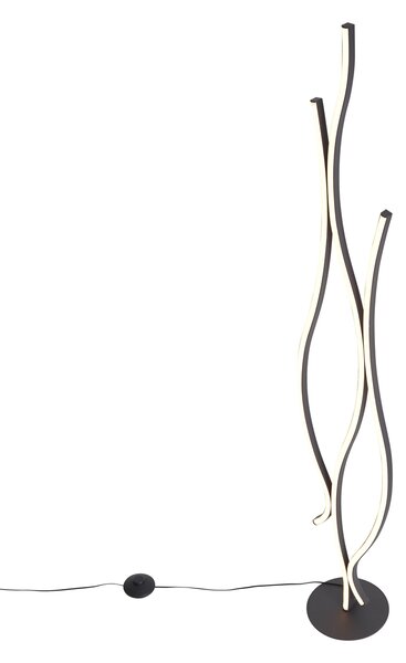 Lampada da terra di design nera con LED dimmerabile - Ying