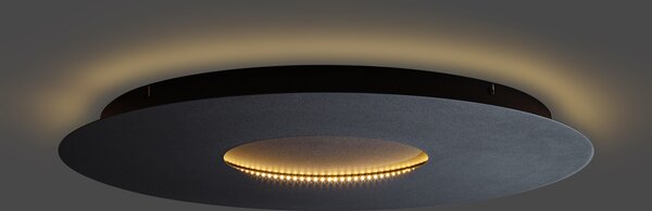 Plafoniera moderna nera 60cm con LED dimmerabile a 3 livelli - Morning
