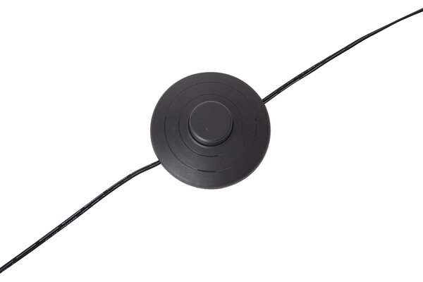 Lampada da terra ad arco di design nera con LED dimmerabile a 3 livelli - Anello