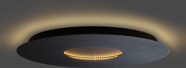 Plafoniera moderna nera 60cm con LED dimmerabile a 3 livelli - Morning