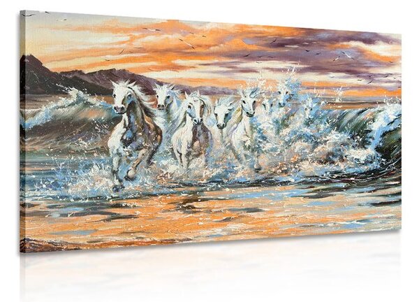 Quadro su tela – Cavalli formati da acqua
