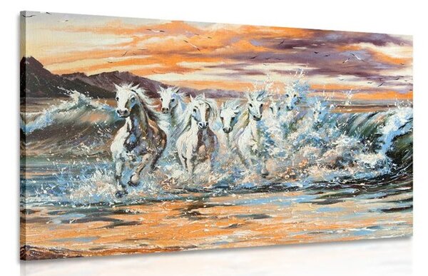 Quadro su tela – Cavalli formati da acqua