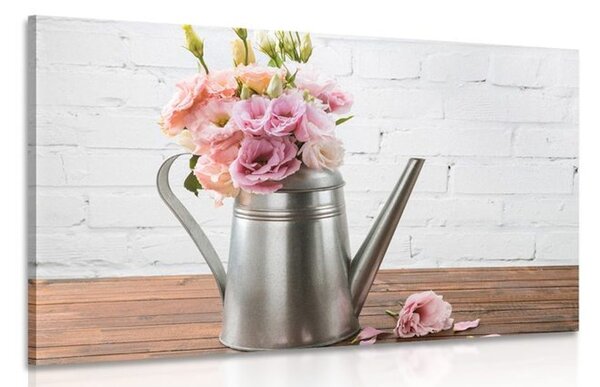 Quadro su tela – Bouquet di fiori in annaffiatoio