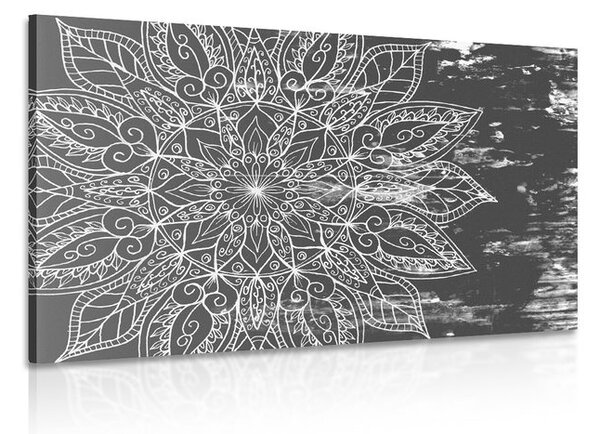 Stampa su tela – Texture Mandala in bianco e nero