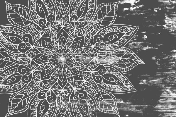 Stampa su tela – Texture Mandala in bianco e nero