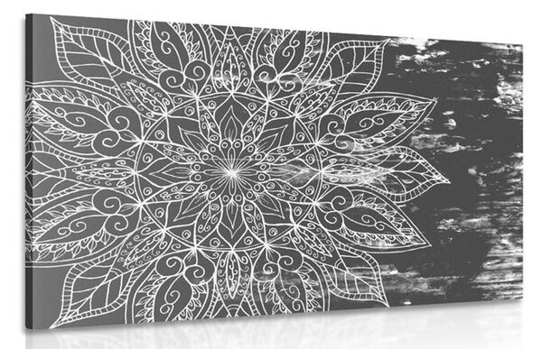 Stampa su tela – Texture Mandala in bianco e nero