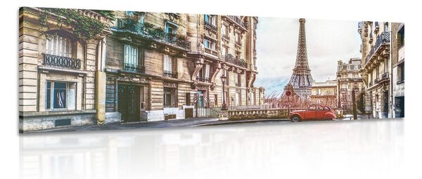 Quadro su tela – Vista sulla Torre Eiffel dalla strada di Parigi