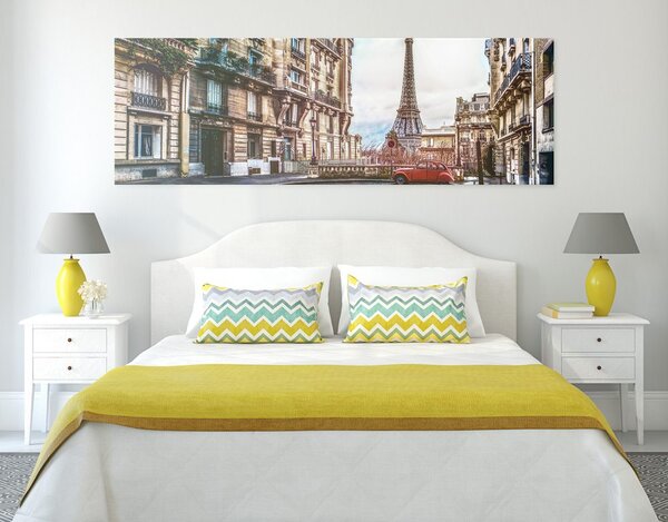 Quadro su tela – Vista sulla Torre Eiffel dalla strada di Parigi