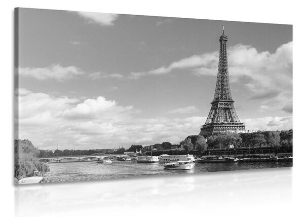 Quadro su tela – Panorama mozzafiato di Parigi in bianco e nero