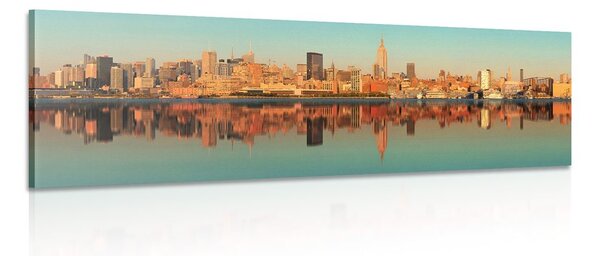 Stampa su tela – Incantevole New York riflesso nell'acqua