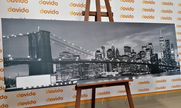 Quadro su tela – Ponte di Brooklyn incantevole in bianco e nero