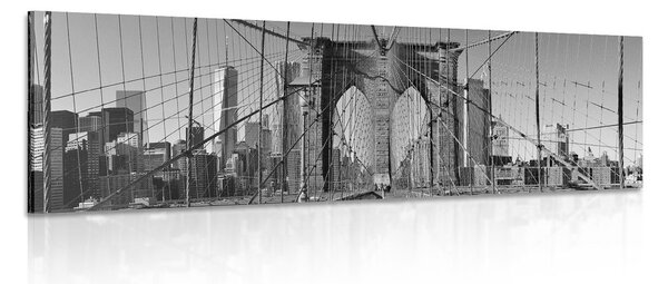 Stampa su tela – Ponte di Manhattan a New York in bianco e nero