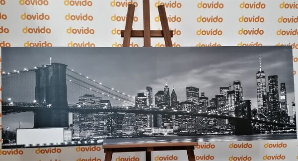 Quadro su tela – Ponte di Brooklyn incantevole in bianco e nero