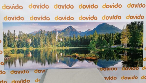 Quadro su tela – Magnifico panorama montano sul lago