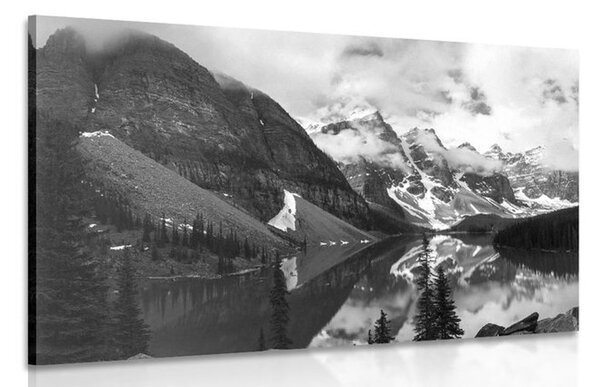Stampa su tela – Splendido paesaggio montano in bianco e nero