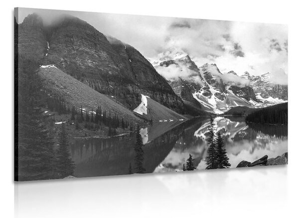 Stampa su tela – Splendido paesaggio montano in bianco e nero