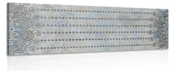 Quadro su tela – Mandala su sfondo grigio