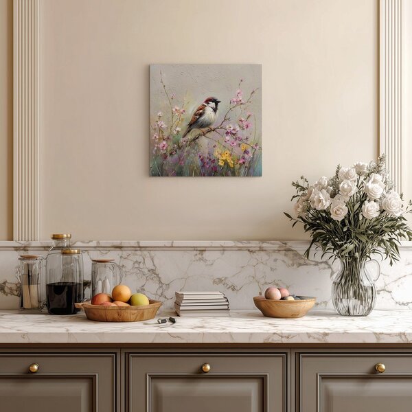 Dipinto stampato dipinto su tela 32x32 cm Sparrow – Styler