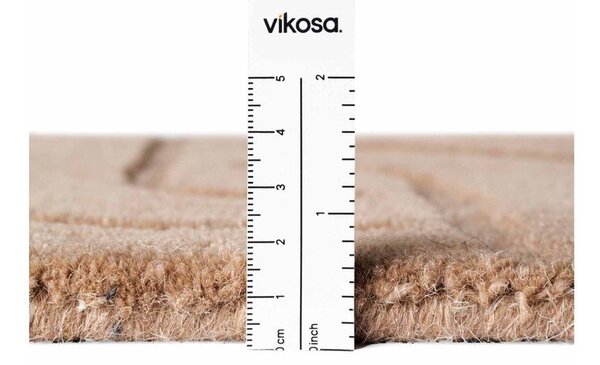 Tappeto rotondo beige in lana tessuto a mano ø 200 cm Arcura – Vikosa