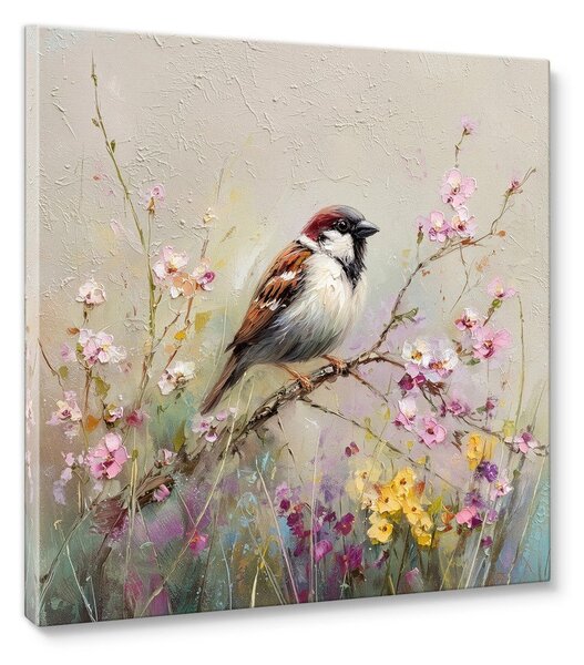 Dipinto stampato dipinto su tela 32x32 cm Sparrow – Styler