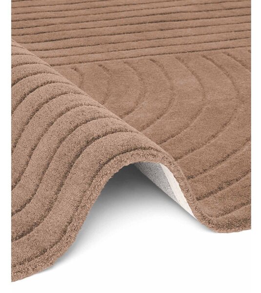 Tappeto rotondo beige in lana tessuto a mano ø 200 cm Arcura – Vikosa