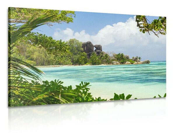 Quadro su tela – Spiaggia meravigliosa sull'isola di La Digue