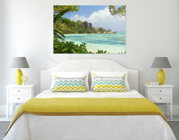 Quadro su tela – Spiaggia meravigliosa sull'isola di La Digue